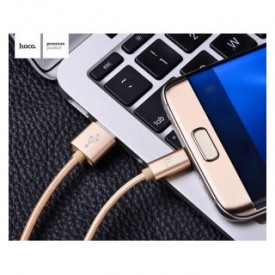 Καλώδιο σύνδεσης Hoco X2 Knitted USB σε Micro-USB Fast Charging Rose Gold 1,0 μ.
