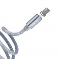 Καλώδιο σύνδεσης Hoco U40A Magnetic USB σε USB-C με μεταλλικό βύσμα Μεταλλικό Γκρι 1μ