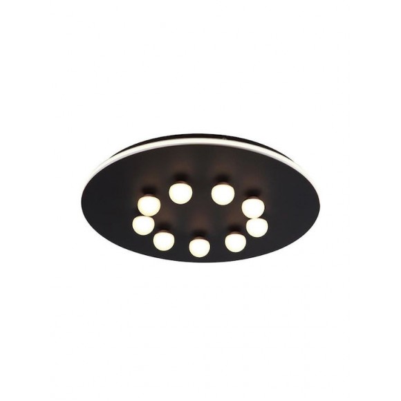 Sun Light Μοντέρνα Μεταλλική Πλαφονιέρα Οροφής με Ενσωματωμένο LED σε Μαύρο χρώμα 50cm