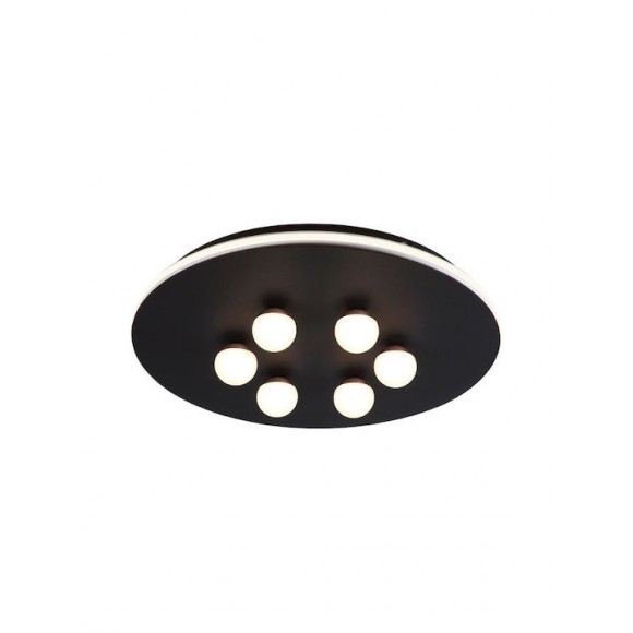 Sun Light Μοντέρνα Μεταλλική Πλαφονιέρα Οροφής με Ενσωματωμένο LED σε Μαύρο χρώμα 40cm