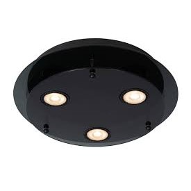 OKNO - Φωτιστικό οροφής - Ø 30 cm - 3xGU10 - Μαύρο LUCIDE 79181/13/30