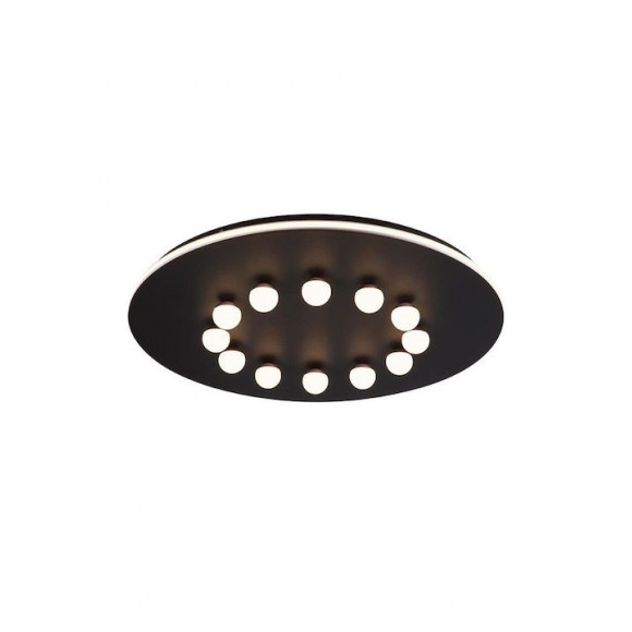 Sun Light Μοντέρνα Μεταλλική Πλαφονιέρα Οροφής με Ενσωματωμένο LED σε Μαύρο χρώμα 60cm