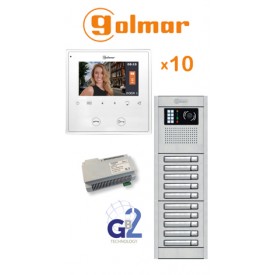 GOLMAR KIT VESTA2-NEXA GB2 Θυροτηλεόραση για 10 Διαμερίσματα με 2 καλώδια